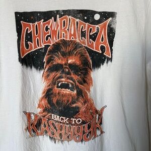 Star Wars Chewbacca Graphic White Tee - Large - 100% cotton